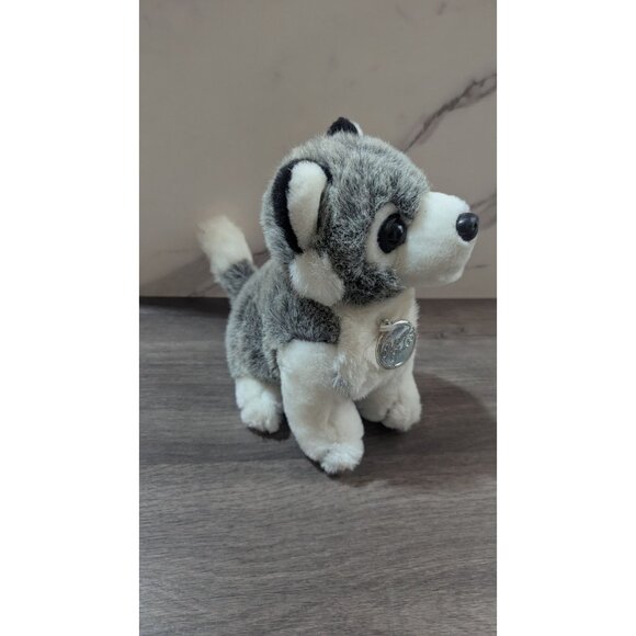 Plush Husky Dog Toy By TB Toy Trading Co 9" Gray & White Stuffed Animal - Picture 7 of 11